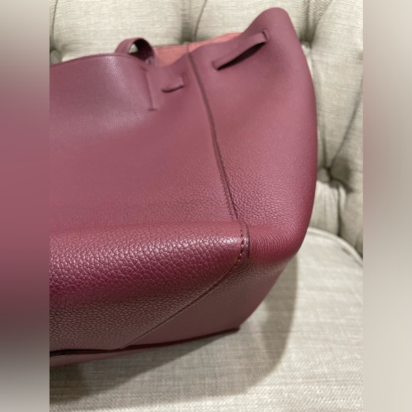 Celine small Cabas Phantom tote soft grained calfskin in burgundy acai - Picture 6 of 14
